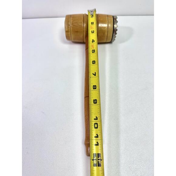 Vintage Wooden Kitchen Mallet Meat Tenderizer 12" long - Picture 10 of 11